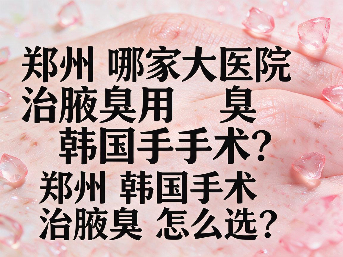 郑州哪家大医院治腋臭用韩国手术?郑州韩国手术治腋臭怎么选? 郑州哪家大医院治腋臭用韩国手术?郑州韩国手术治腋臭怎么选?