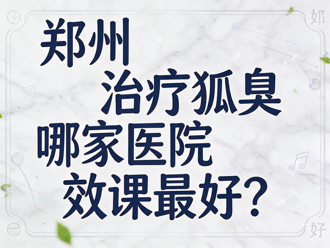 郑州治疗狐臭哪家医院效果最好？聊聊郑州治疗狐臭哪家医院效果最好的真实选择逻辑
