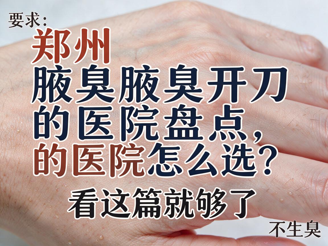 郑州腋臭开刀的医院怎么选？郑州腋臭开刀的医院盘点，看这篇就够了