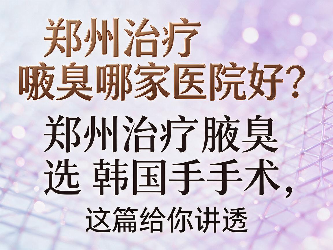 郑州治疗腋臭哪家医院好?郑州治疗腋臭选韩国手术,这篇给你讲透 郑州治疗腋臭哪家医院好?郑州治疗腋臭选韩国手术,这篇给你讲透