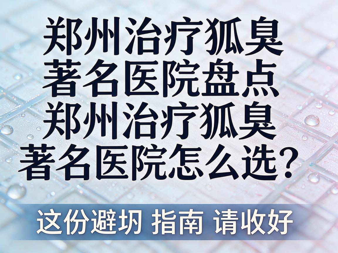 郑州治疗狐臭著名医院盘点，郑州治疗狐臭著名医院怎么选？这份避坑指南请收好