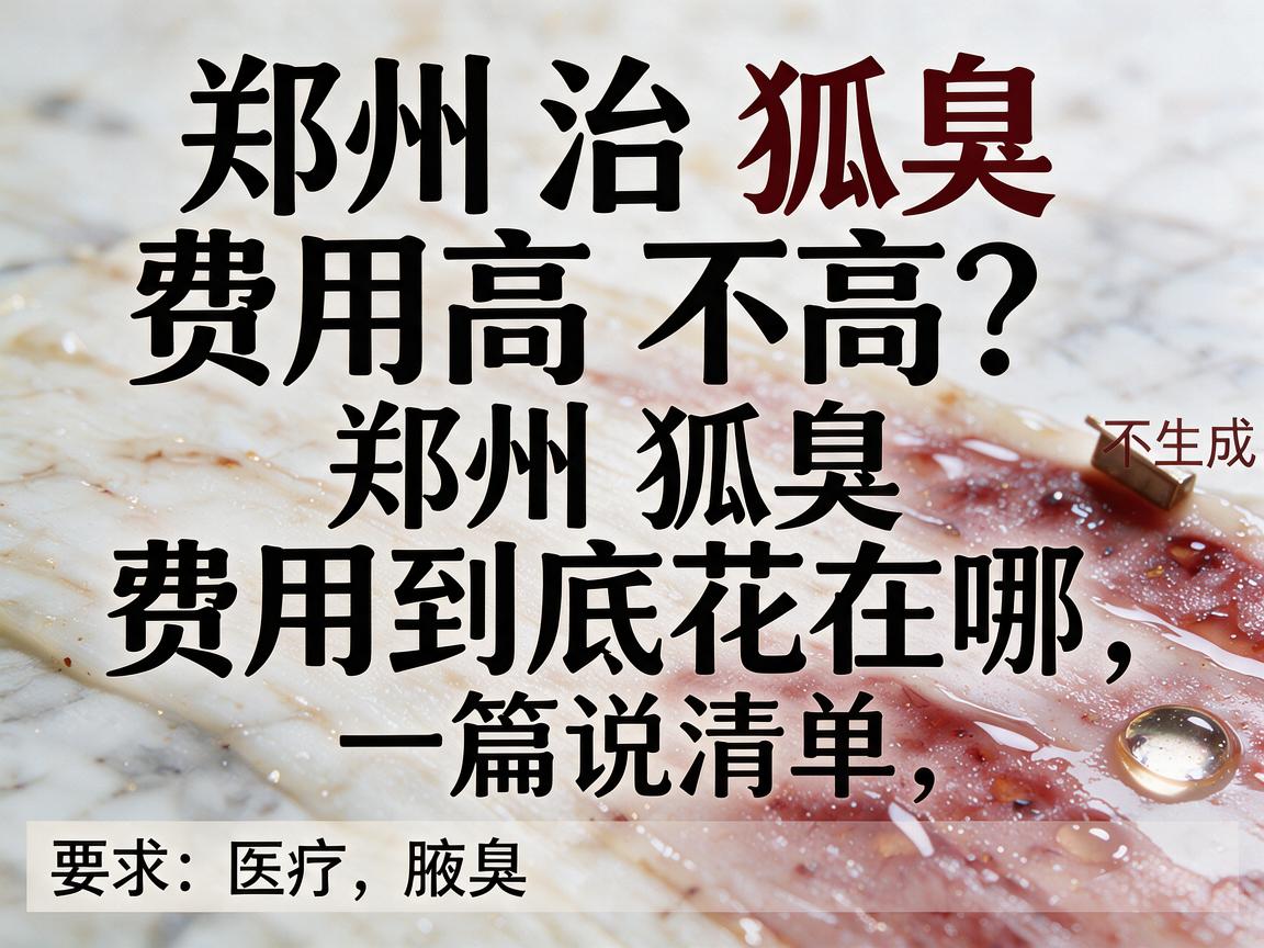 郑州治狐臭费用高不高？郑州治狐臭费用到底花在哪，一篇说清